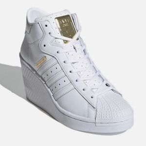 Adidas Superstar Ellure White Gold Metallic Size 6.5
